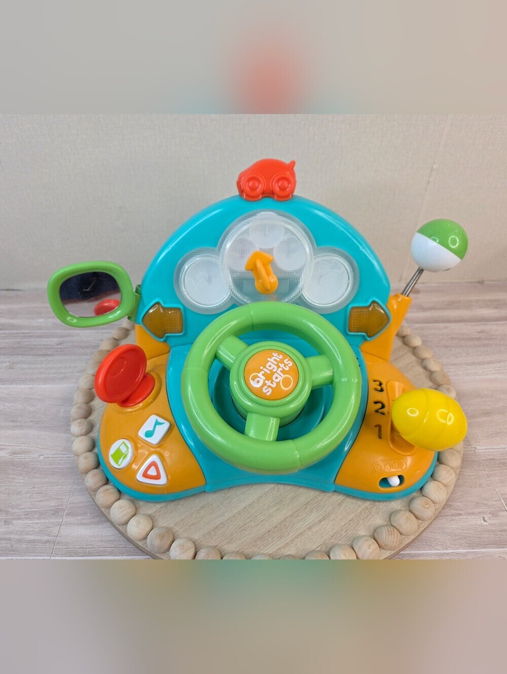 Bright Starts Green and Teal Play Steering Wheel Toy